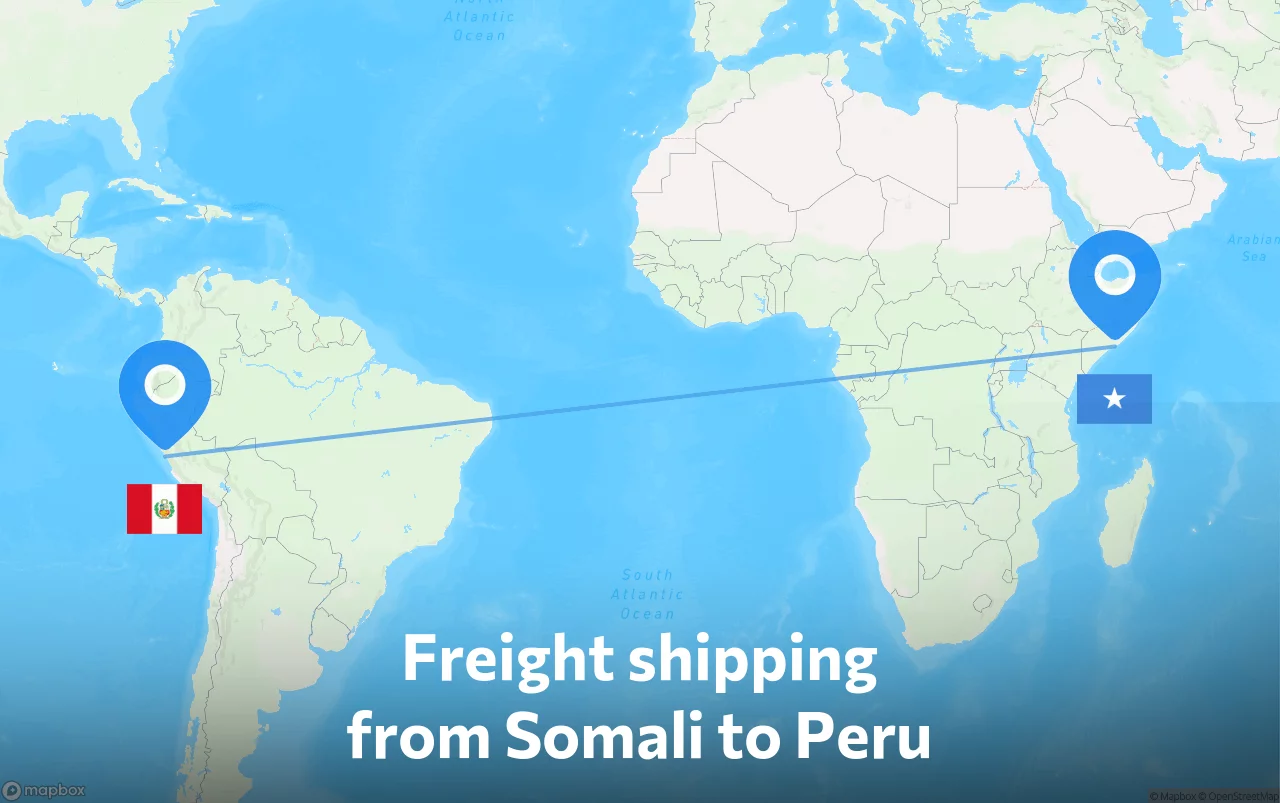 Shipping route from Somali to Peru