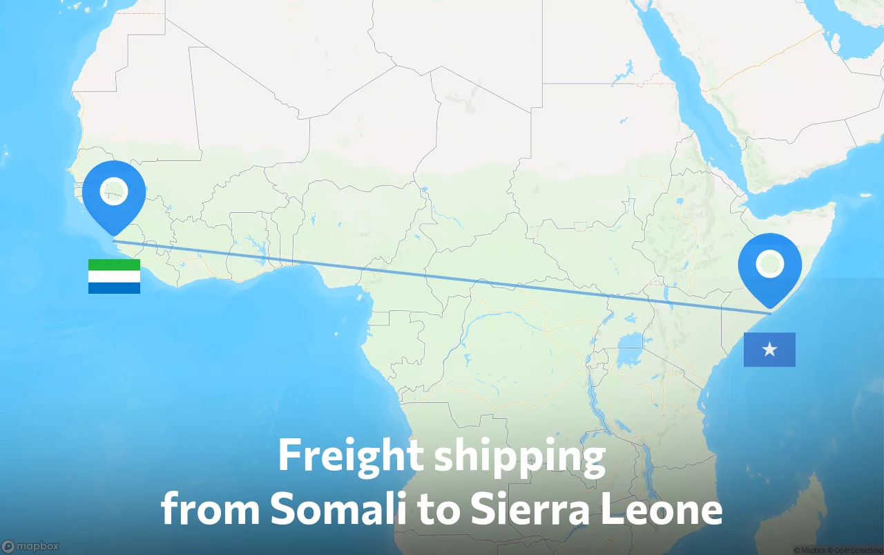 Shipping route from Somali to Sierra Leone