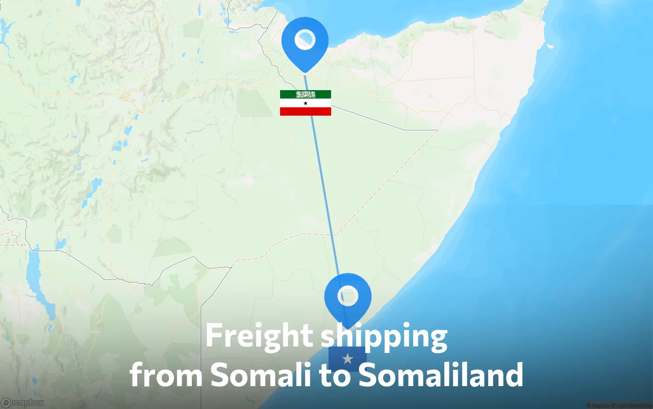 Shipping route from Somali to Somaliland