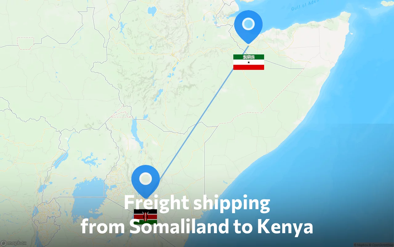 Shipping route from Somaliland to Kenya