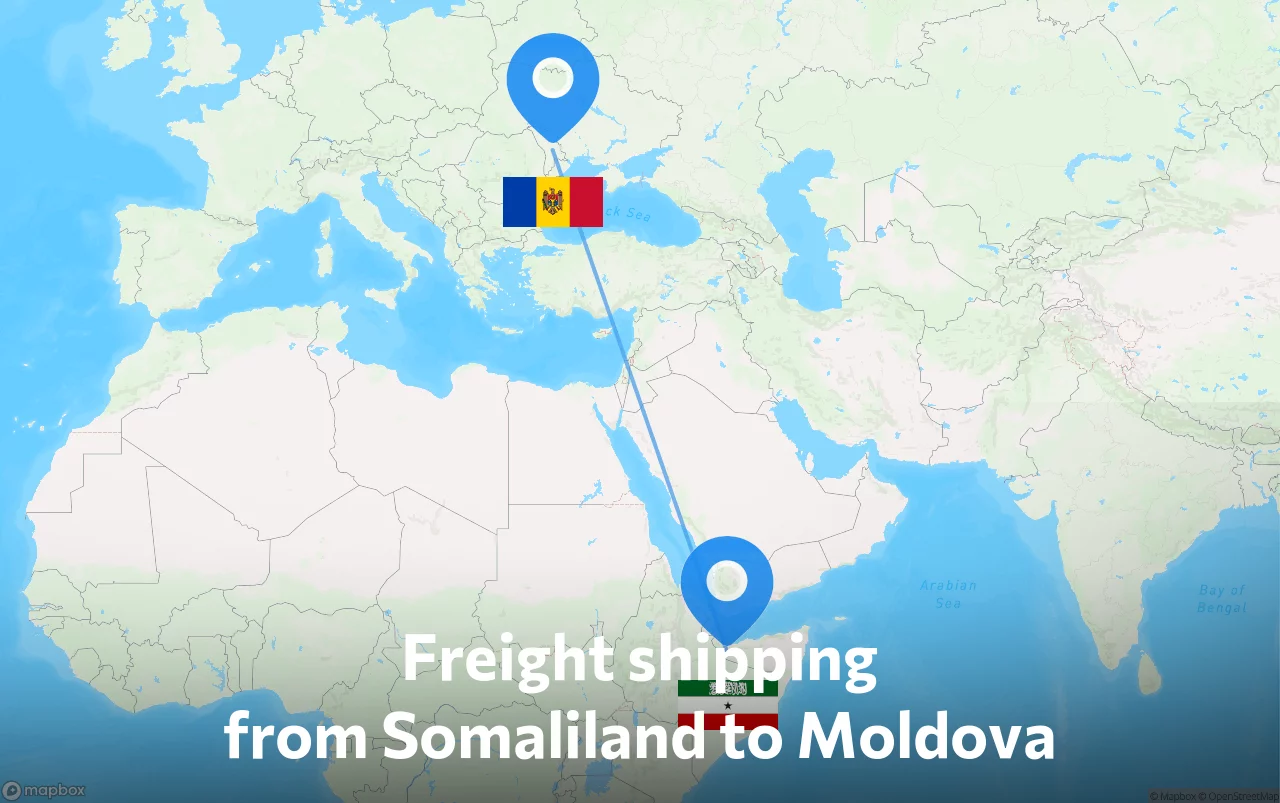 Shipping route from Somaliland to Moldova