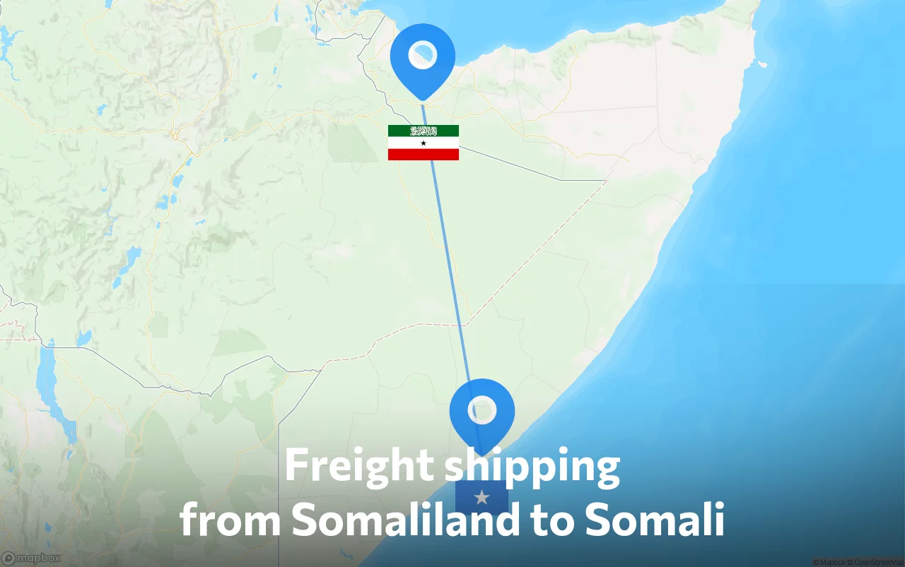 Shipping route from Somaliland to Somali