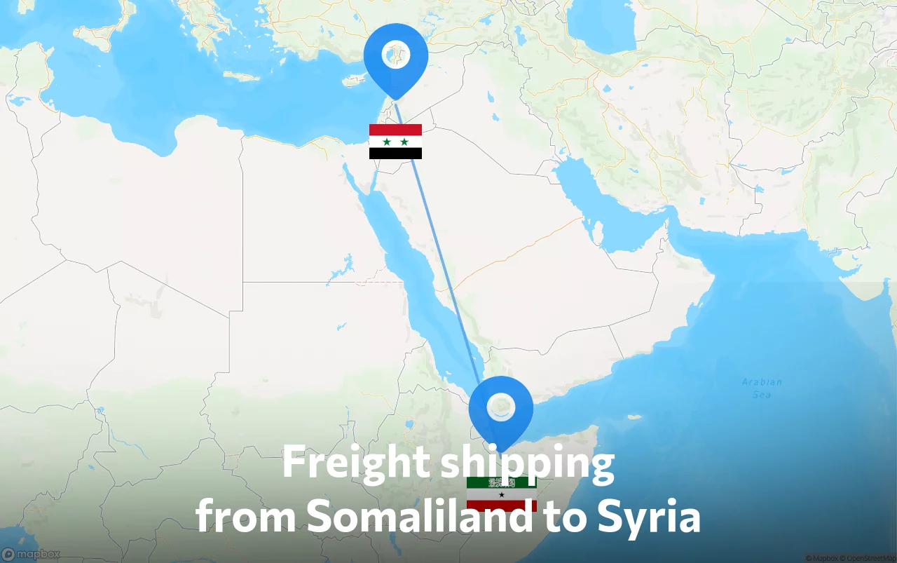 Shipping route from Somaliland to Syria
