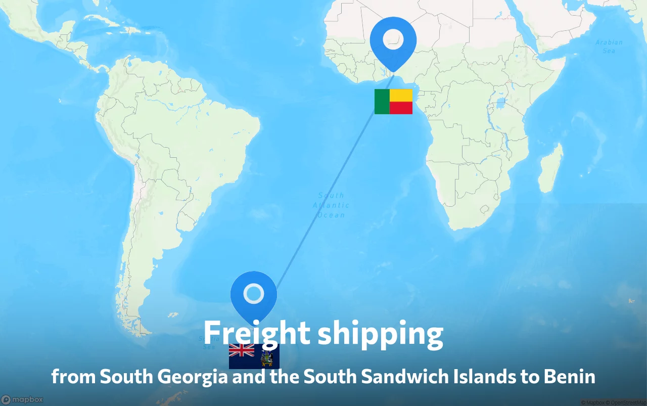 Shipping route from South Georgia and the South Sandwich Islands to Benin