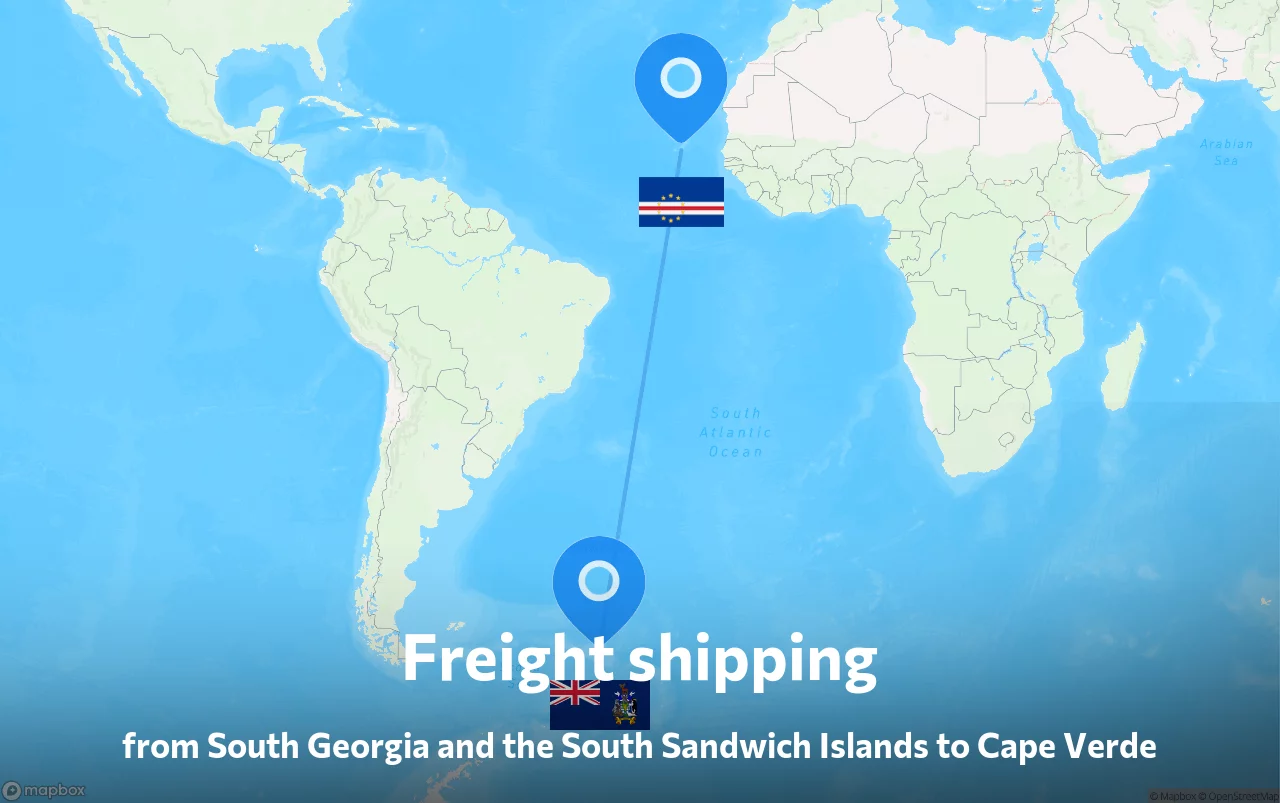 Shipping route from South Georgia and the South Sandwich Islands to Cape Verde
