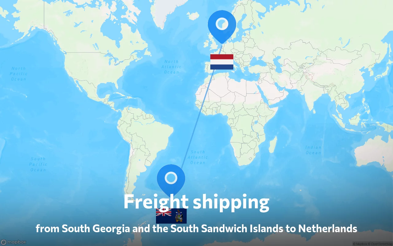 Shipping route from South Georgia and the South Sandwich Islands to Netherlands