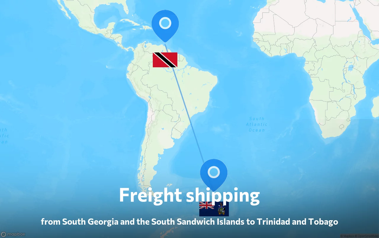 Shipping route from South Georgia and the South Sandwich Islands to Trinidad and Tobago