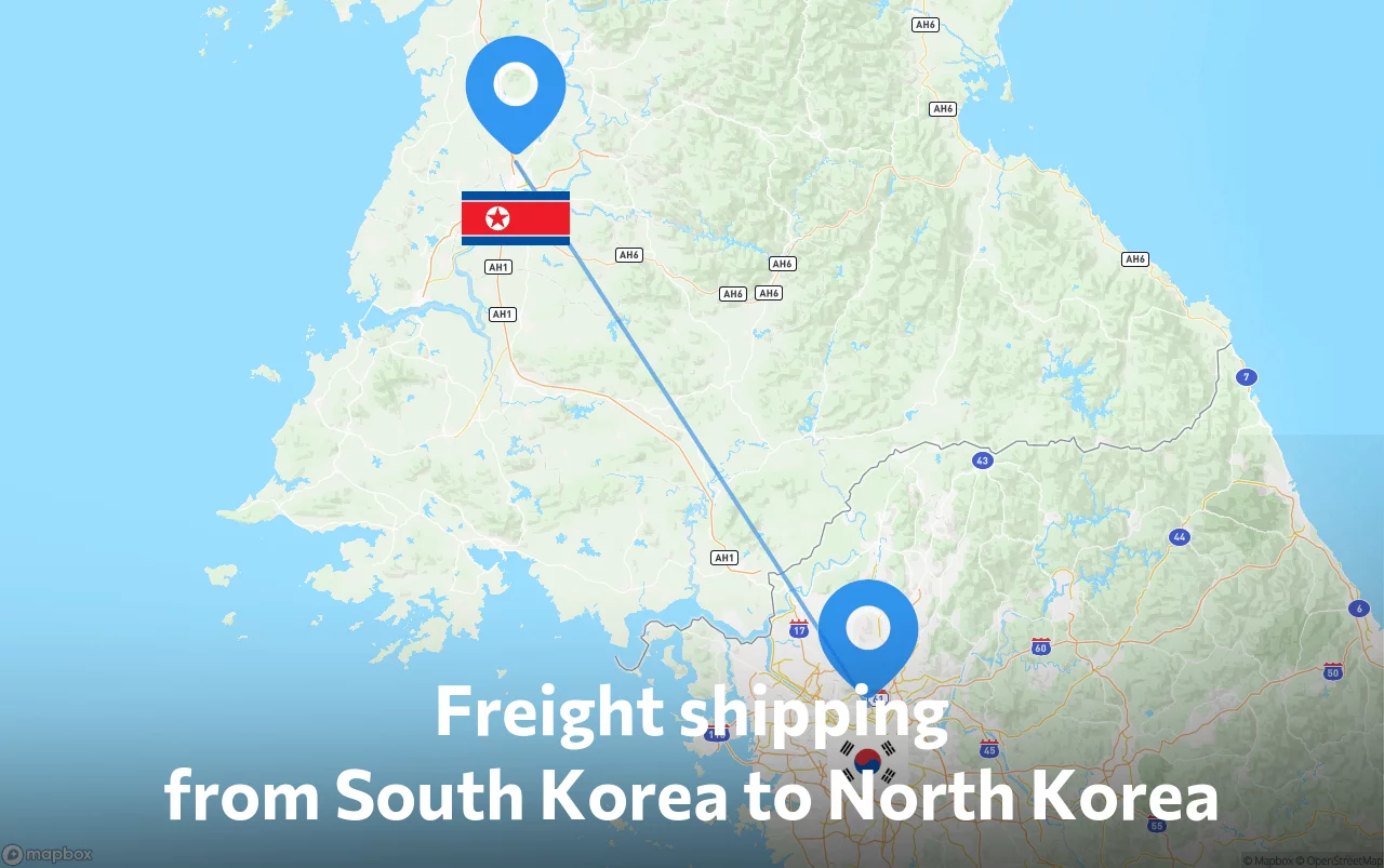 Shipping route from South Korea to North Korea