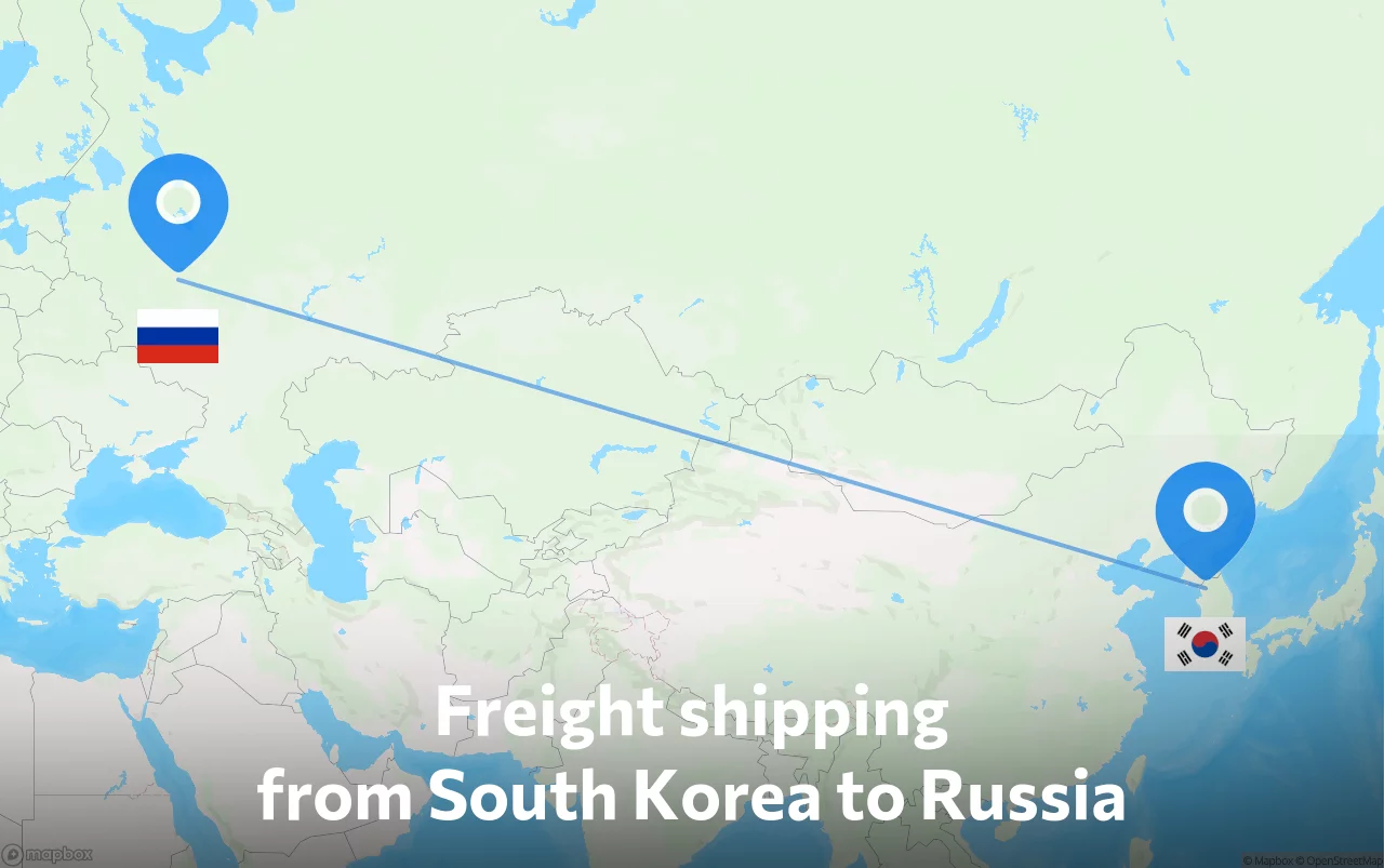 Shipping route from South Korea to Russia