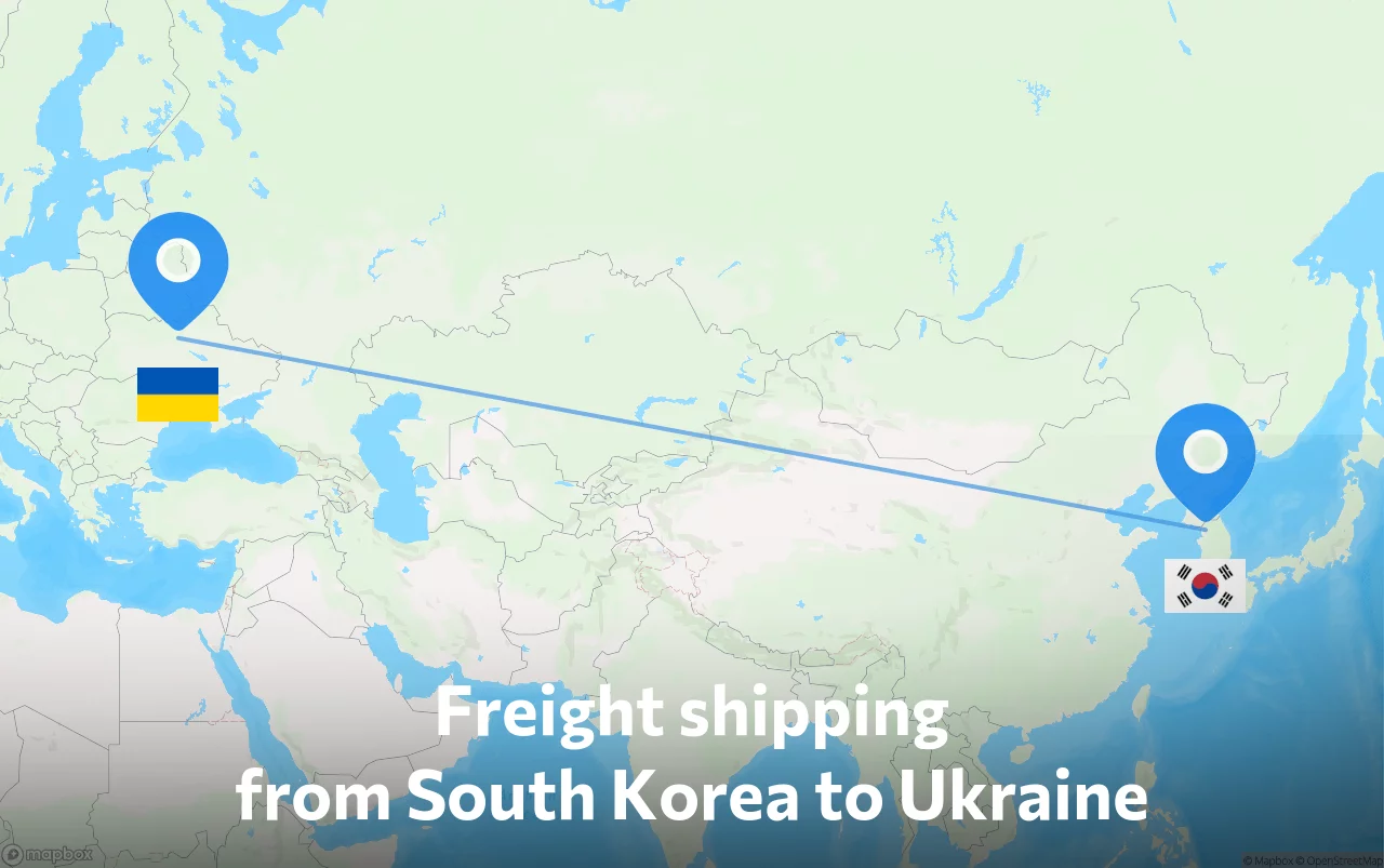Shipping route from South Korea to Ukraine