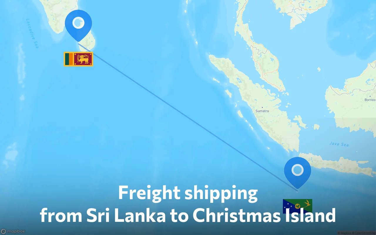 Shipping route from Sri Lanka to Christmas Island