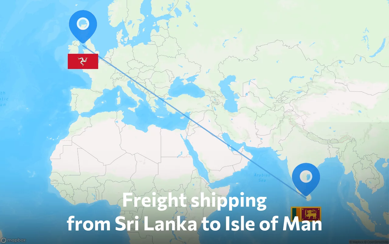 Shipping route from Sri Lanka to Isle of Man