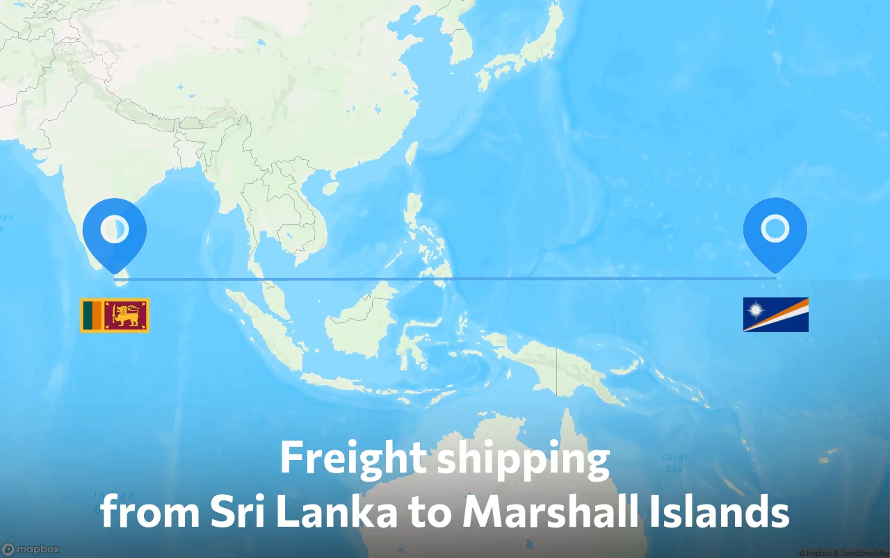 Shipping route from Sri Lanka to Marshall Islands
