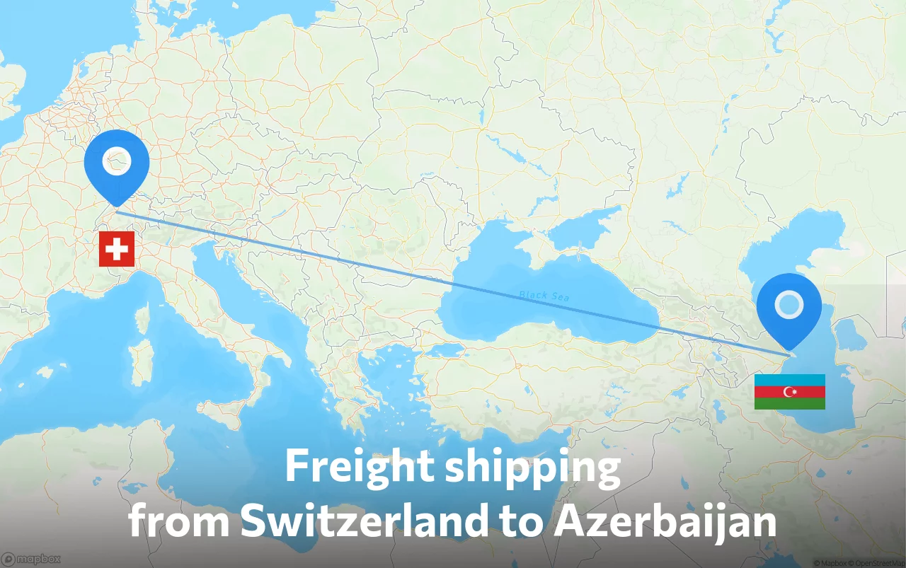 Shipping route from Switzerland to Azerbaijan