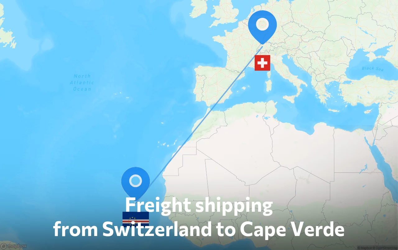 Shipping route from Switzerland to Cape Verde