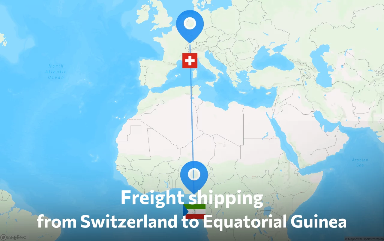 Shipping route from Switzerland to Equatorial Guinea