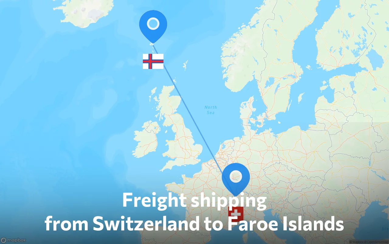 Shipping route from Switzerland to Faroe Islands