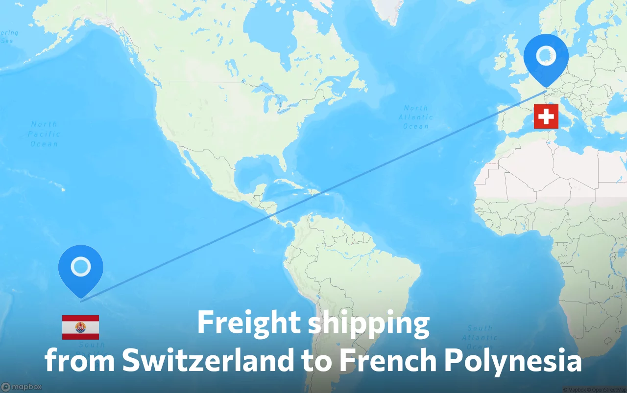 Shipping route from Switzerland to French Polynesia