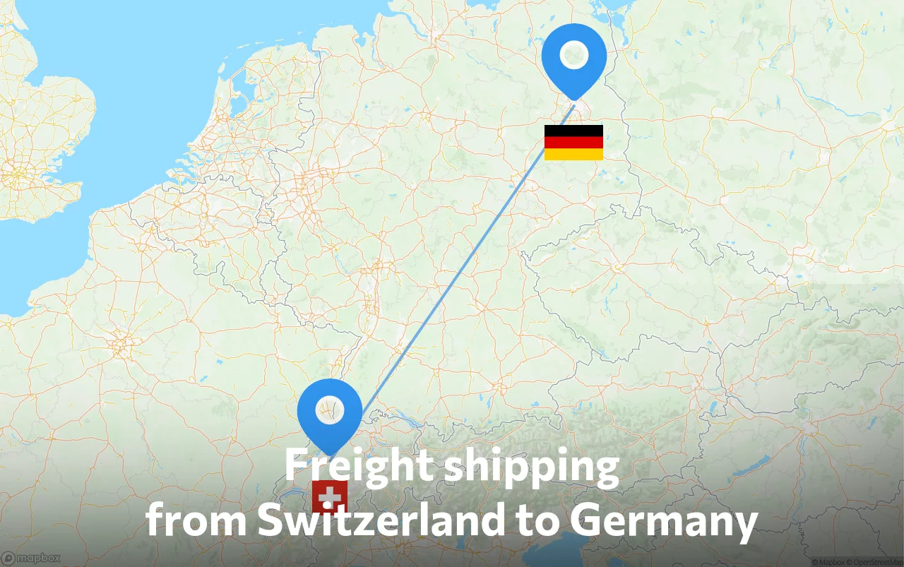 Shipping route from Switzerland to Germany