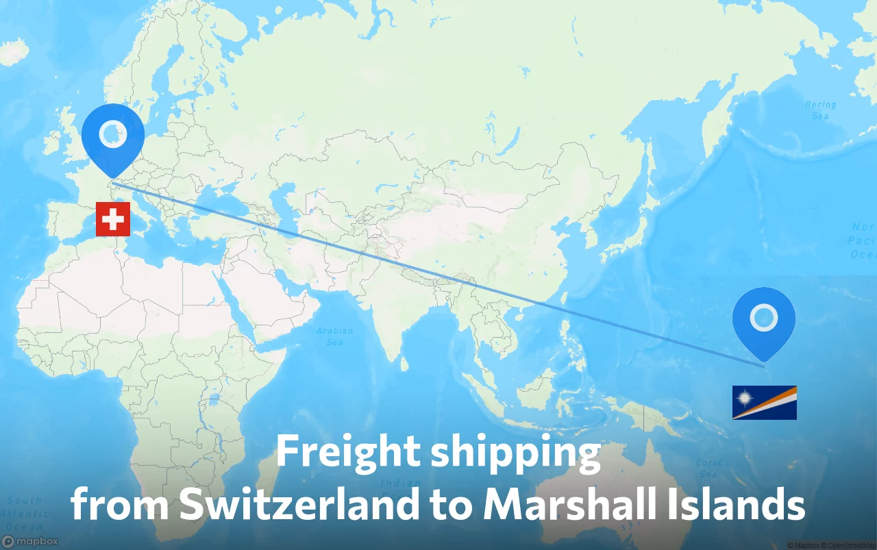 Shipping route from Switzerland to Marshall Islands