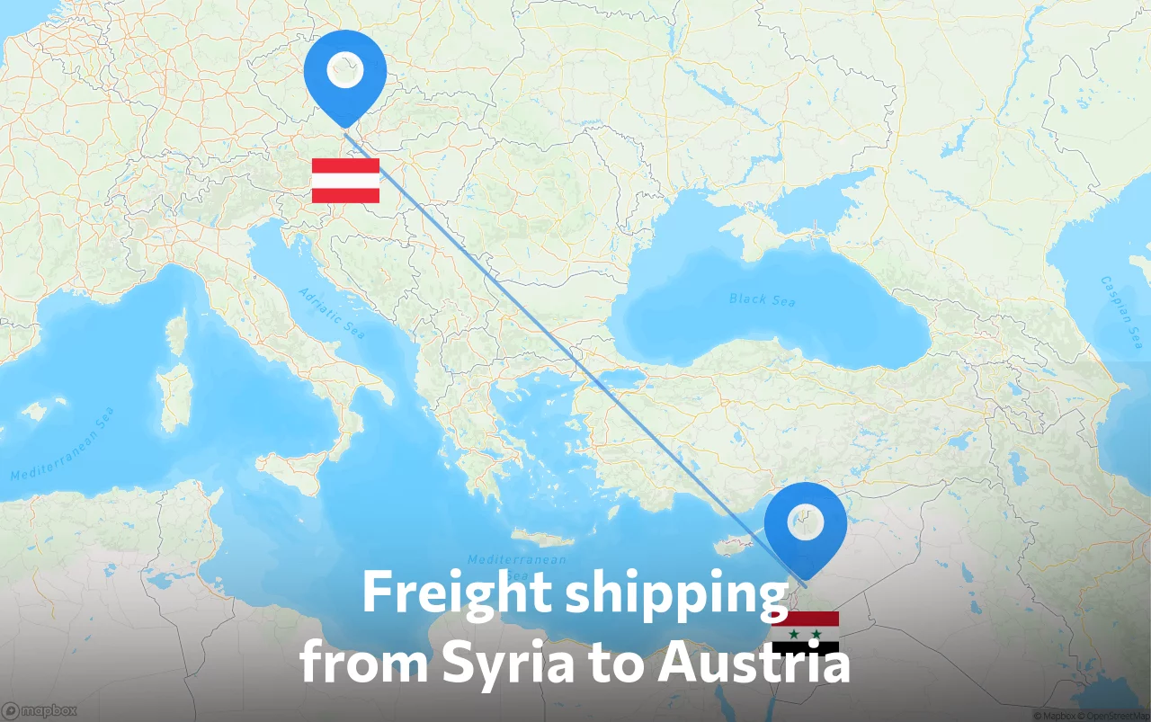 Shipping route from Syria to Austria