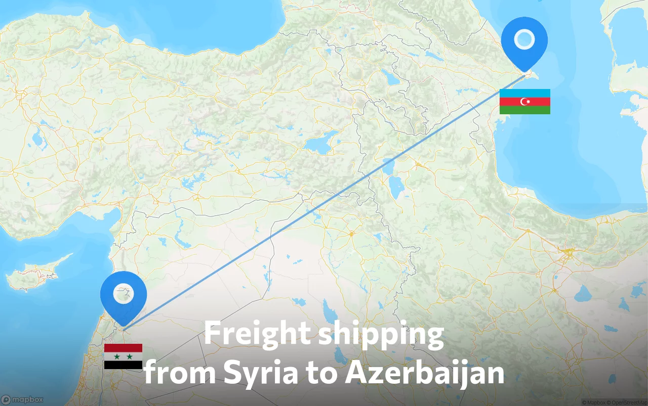 Shipping route from Syria to Azerbaijan