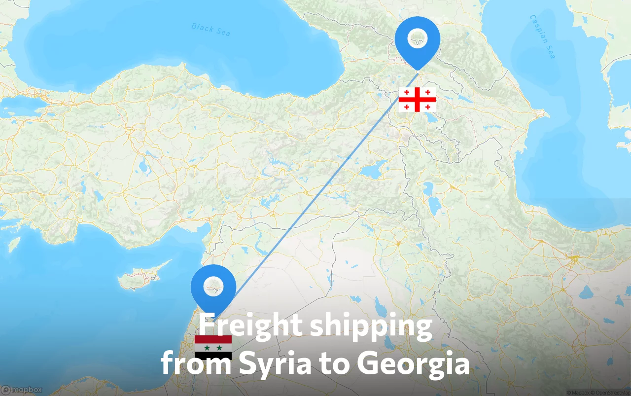 Shipping route from Syria to Georgia