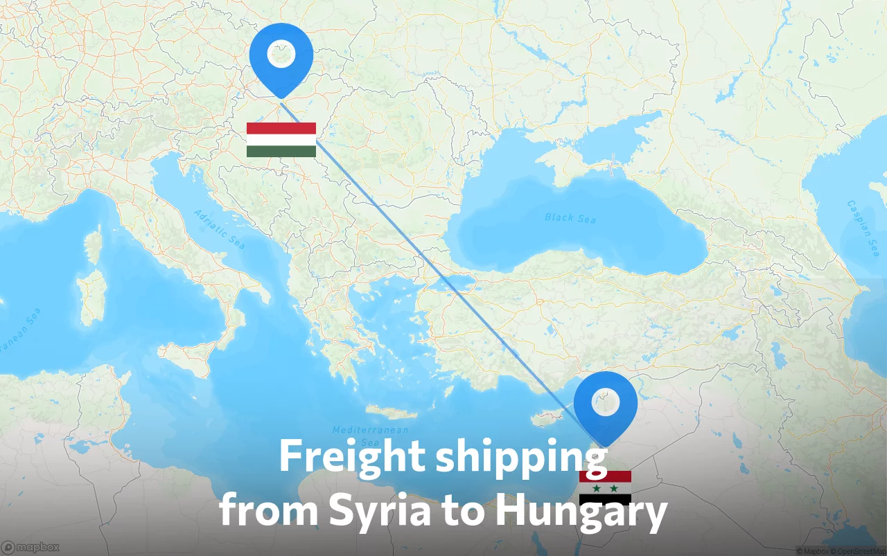 Shipping route from Syria to Hungary