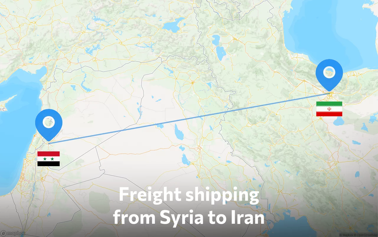 Shipping route from Syria to Iran