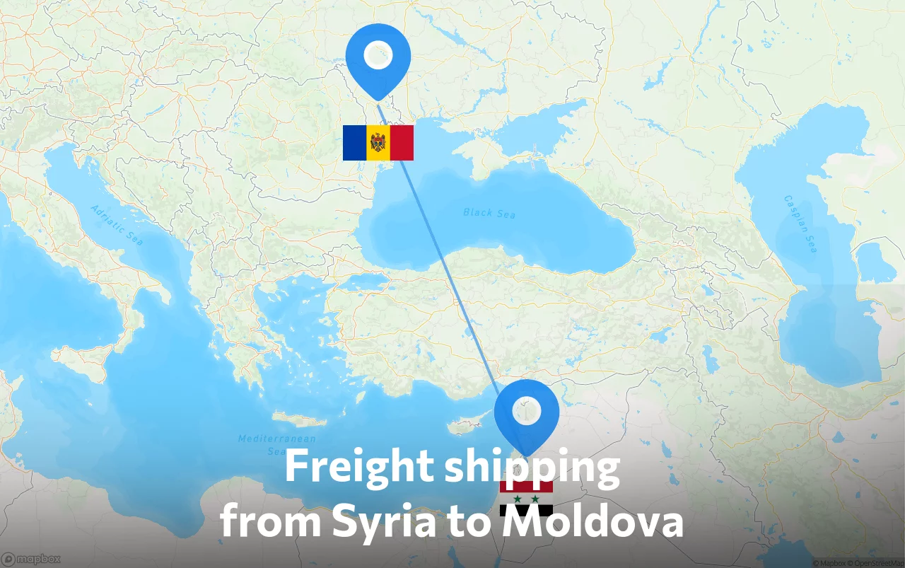 Shipping route from Syria to Moldova
