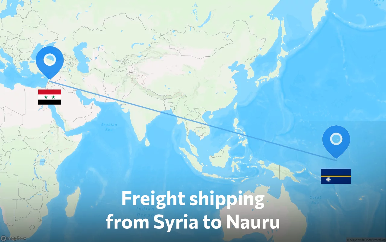Shipping route from Syria to Nauru