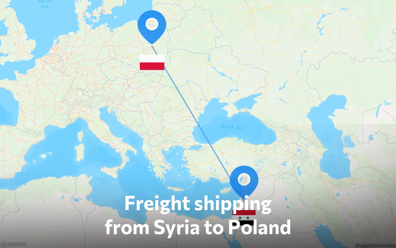 Shipping route from Syria to Poland