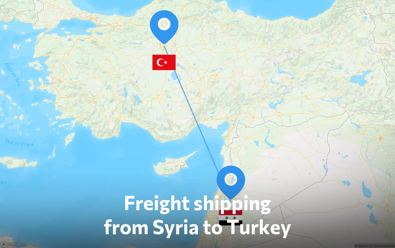 Shipping route from Syria to Turkey