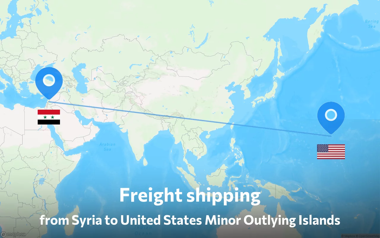 Shipping route from Syria to United States Minor Outlying Islands