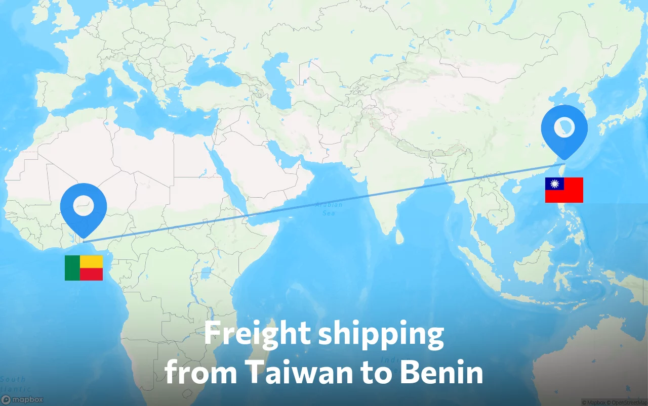 Shipping route from Taiwan to Benin