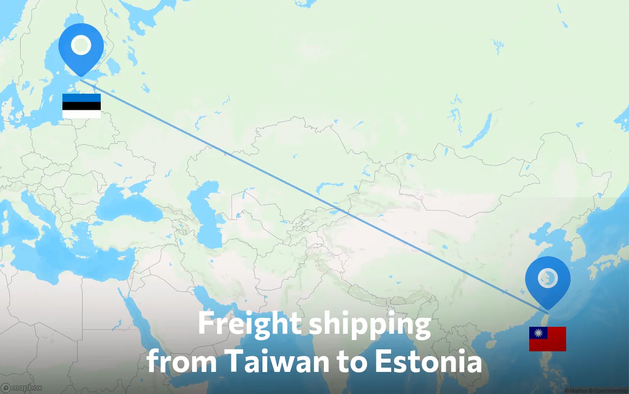 Shipping route from Taiwan to Estonia