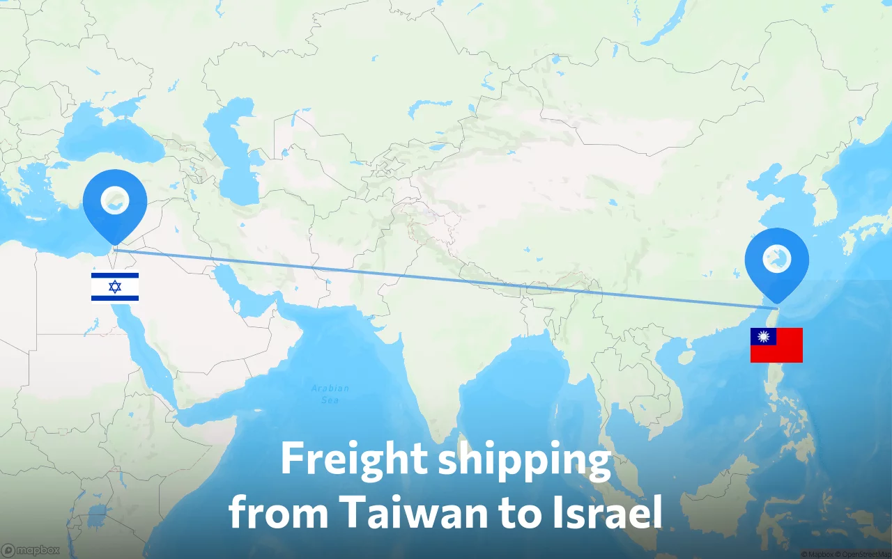 Shipping route from Taiwan to Israel