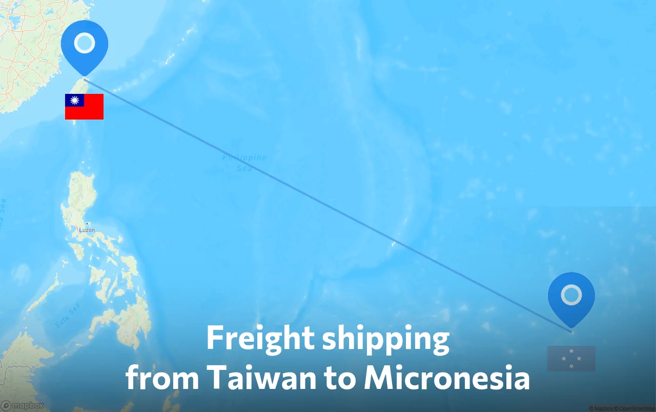 Shipping route from Taiwan to Micronesia