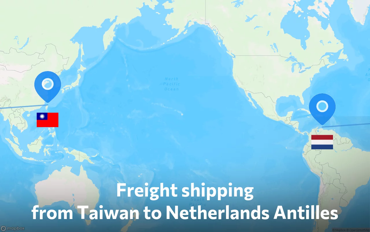 Shipping route from Taiwan to Netherlands Antilles
