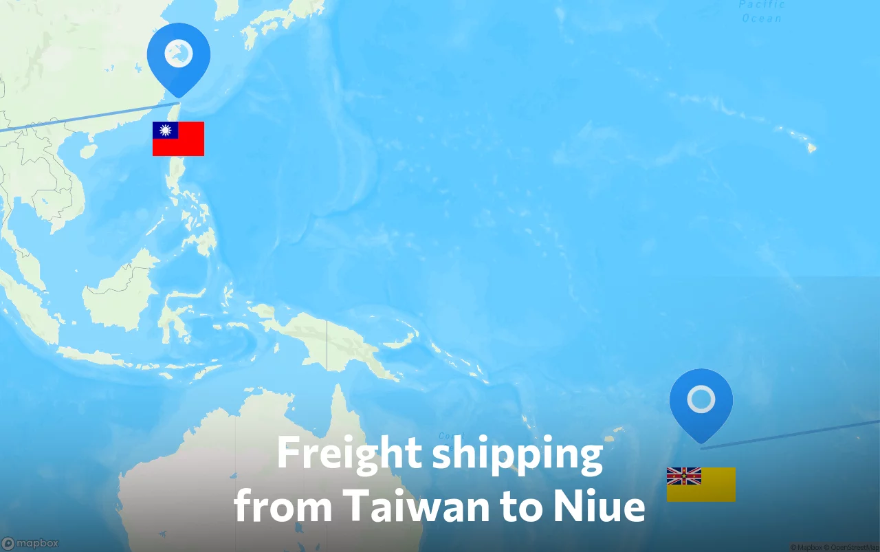 Shipping route from Taiwan to Niue