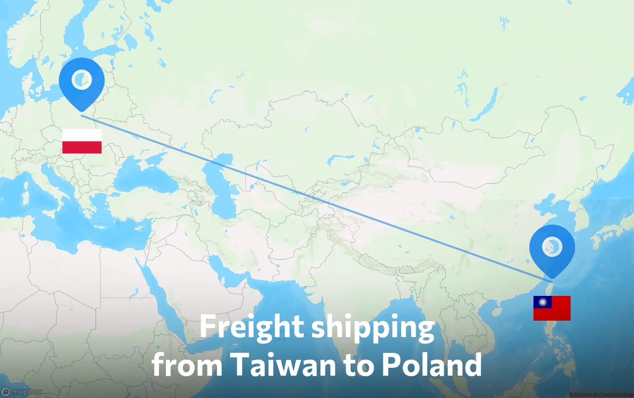 Shipping route from Taiwan to Poland