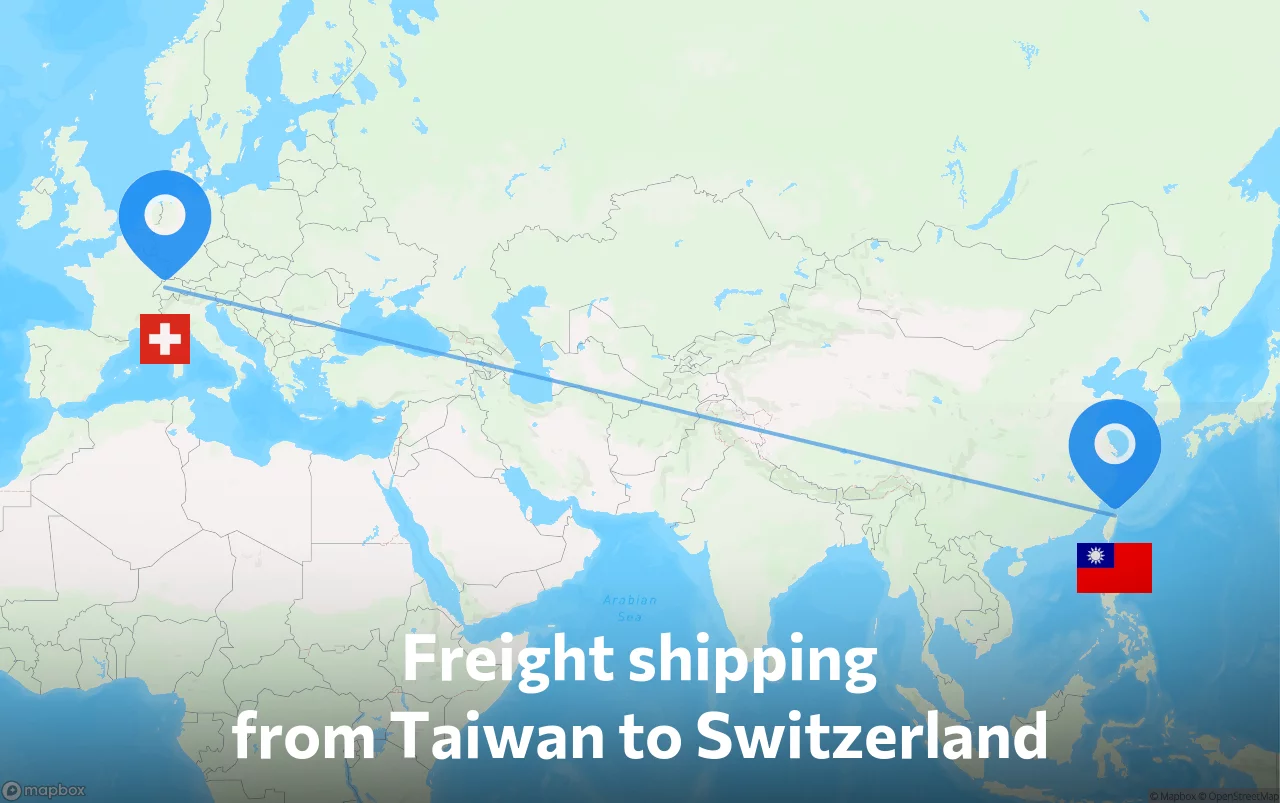 Shipping route from Taiwan to Switzerland