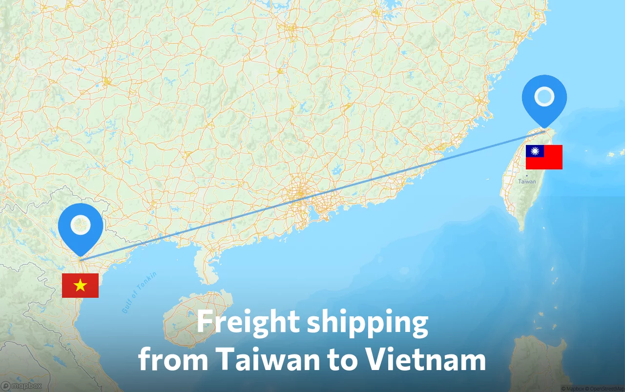 Shipping route from Taiwan to Vietnam