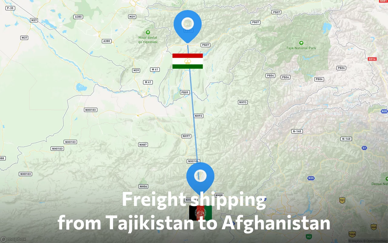 Shipping route from Tajikistan to Afghanistan