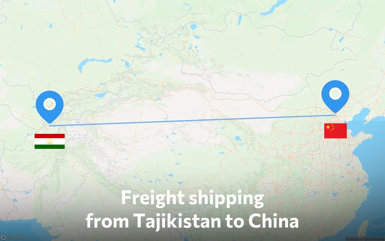 Shipping route from Tajikistan to China