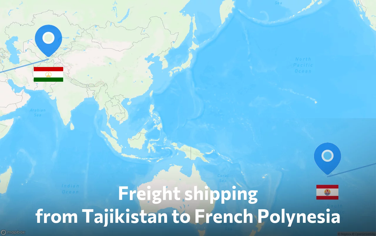 Shipping route from Tajikistan to French Polynesia