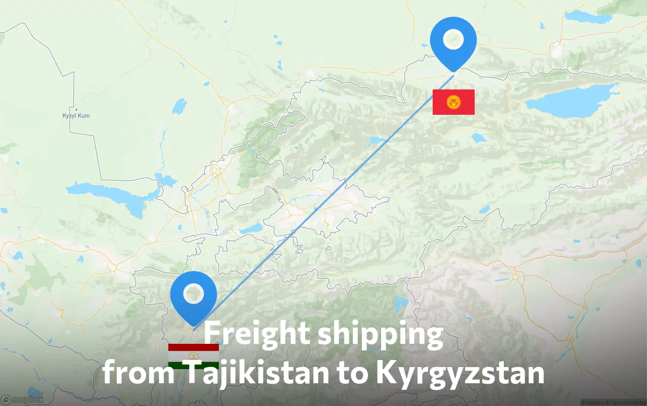 Shipping route from Tajikistan to Kyrgyzstan