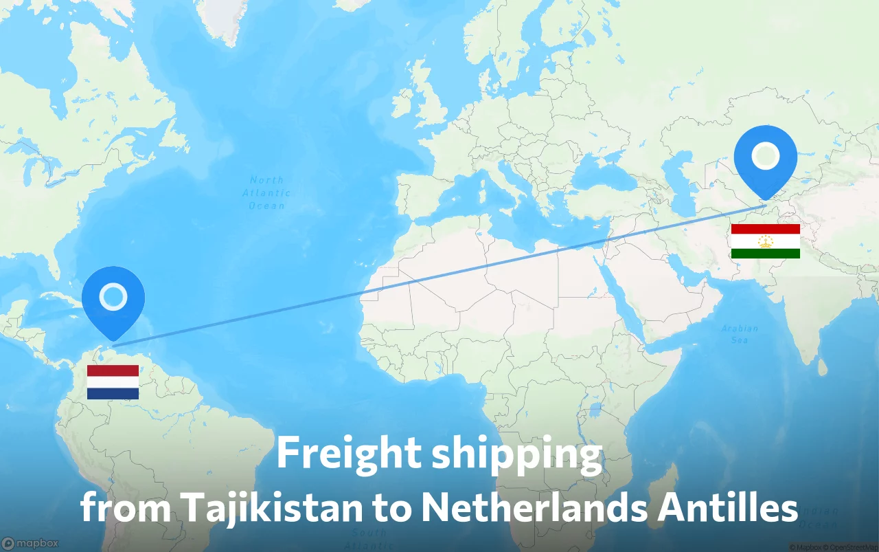 Shipping route from Tajikistan to Netherlands Antilles