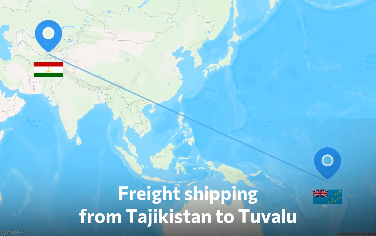 Shipping route from Tajikistan to Tuvalu