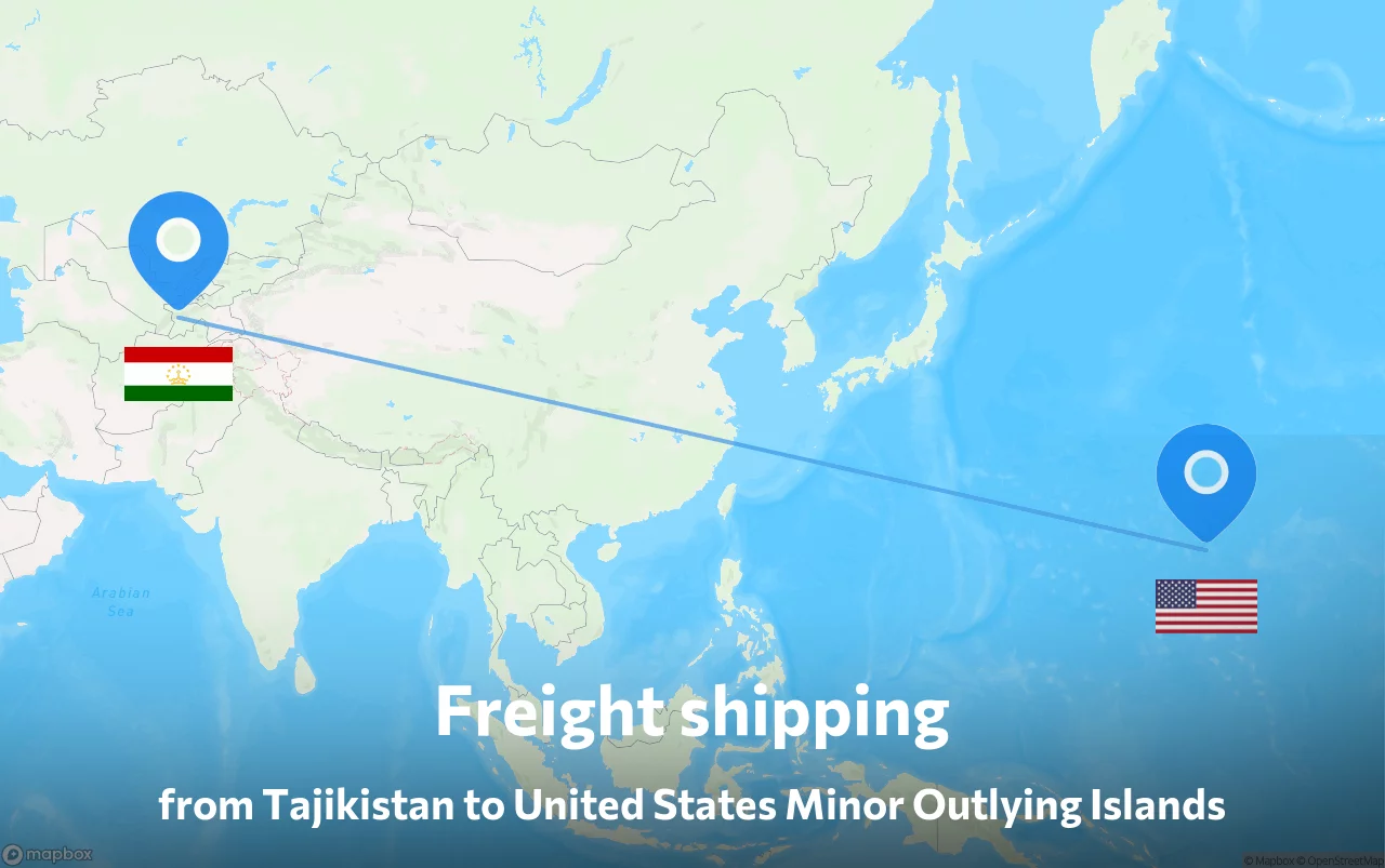 Shipping route from Tajikistan to United States Minor Outlying Islands